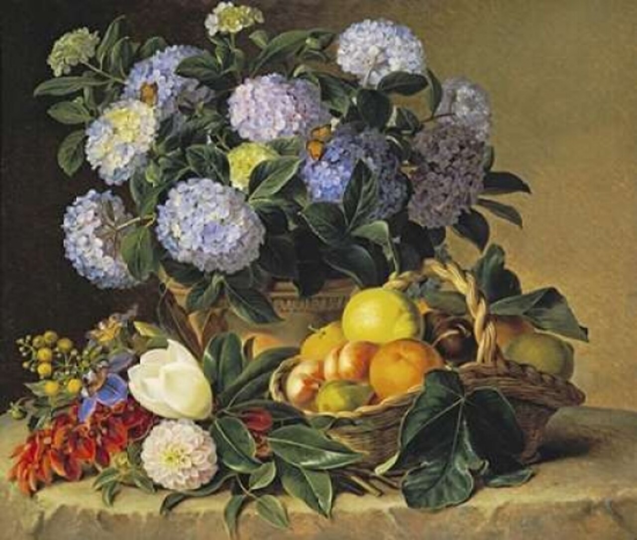 Hydrangea In An Urn Poster Print by Johan Laurents Jensen - Item # VARPDX266629